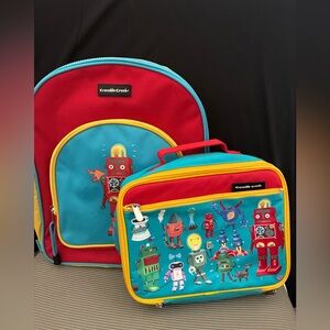 Little Kids Crocodile Creek Robot Backpack and Lunch Set